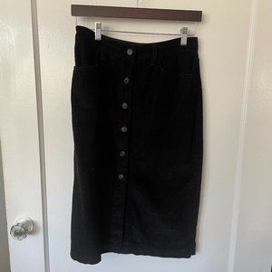 Gap Black Corduroy Midi Skirt